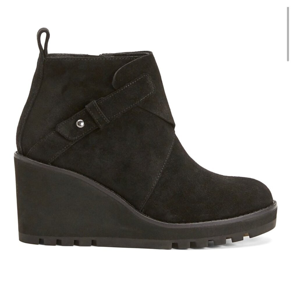 Eileen Fisher Tinker Wedge Bootie in Suede Black Woman size 10